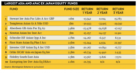 Largest Asia and apac ex Japan equity  FUNDS